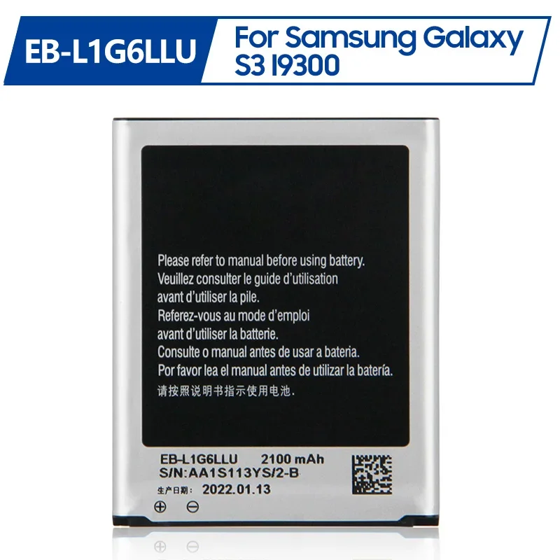 Batteria Di Ricambio Eb-L1G6Llu Eb-L1G6Lla Per Samsung Galaxy S3 I9300 Gt-I9301I I9308 L710 I535 Batteria Ricaricabile Nfc 2100Mah