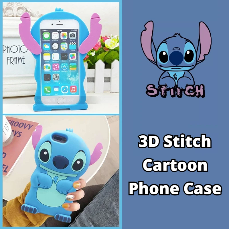 Disney Stitch Silicone 3d Cartoon Phone Case For Iphone 11 11pro 11promax X Xs Xr Xsmax 7 8 Plus Anti Drop Back Cover Soft Shell Stockings Gift Holders Aliexpress