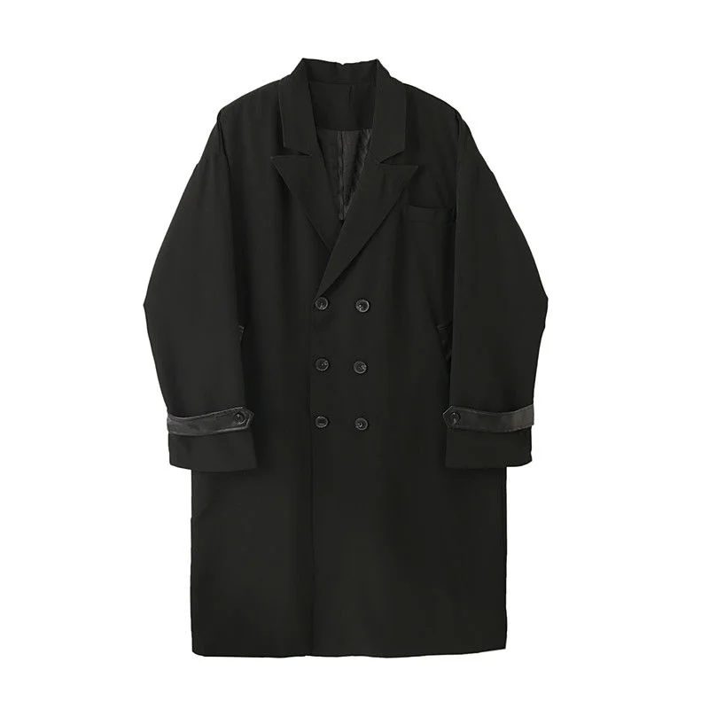 UMI MAO Yamamoto Yohji Classic All-match Black Simple Mid-length Windbreaker Korean Style Temperament Women Men Trench Coat Y2K