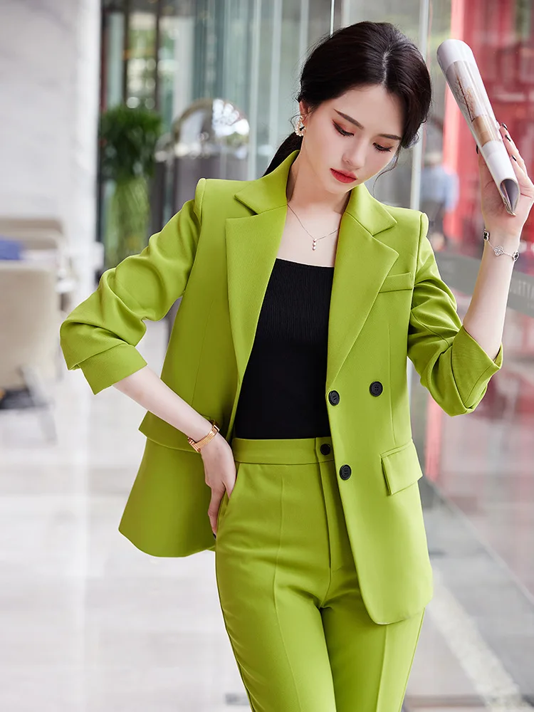 

Formal Women Business Suits OL Styles Career Interview Blazers Femininos with Pants and Jackets Coat Professional OL Pantsuits