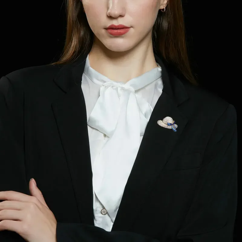 

New Temperament Suit Collar Pin Cardigan Anti-slip Pin Silk Scarf Buckle Niche Creative Design Sense Hat Brooch