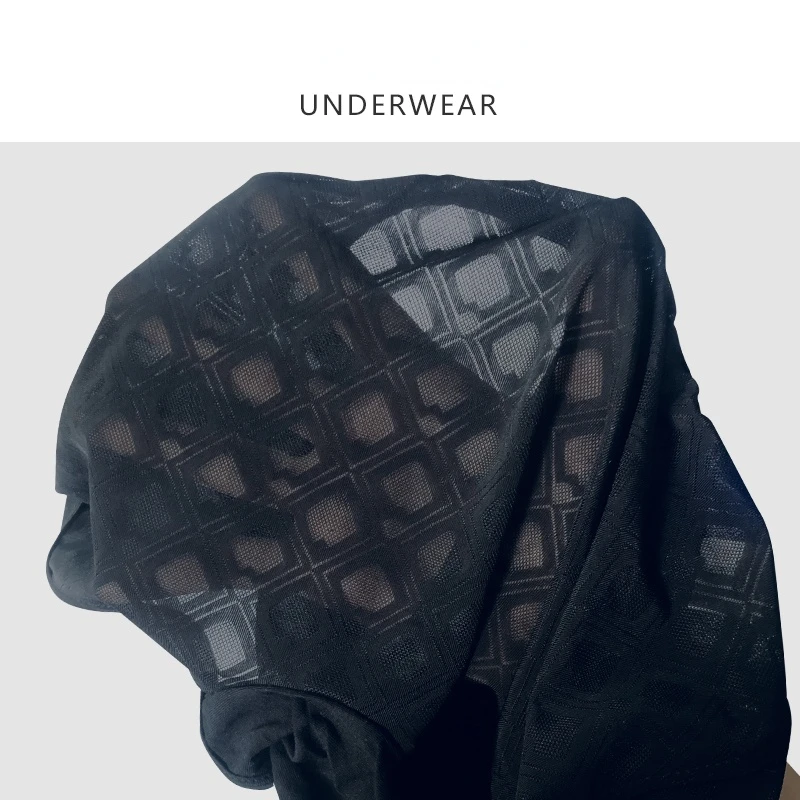 Holelong Men's Modal Boxer Shorts Male U Convex Big Bag Dark Pattern Personality Mesh Breathable Boxer Briefs