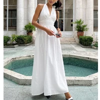 2025 New Women Summer Cotton Long Dress Sleeveless Sexy V-Neck Boho Maxi Dress Loose Style Long Dress Vestidos Clothes - Image 4