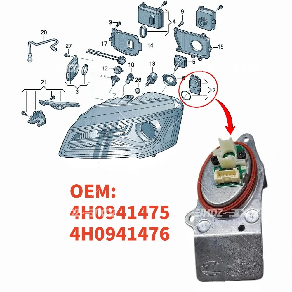 DRL LED 보드 화이트 라이트소스 4H0941475 4H0941476 아우디 A8 S8 A8L 2014-2017 헤드라이트 주간 주행등 엔젤 아이즈