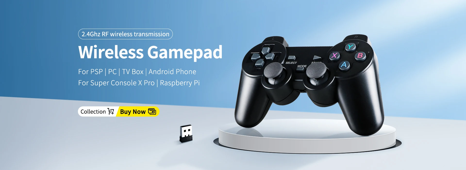 2.4Ghz Wireless Gamepad For PSP / PC / TV Box / Android Phone Game Controller Joystick For Super Console X Pro For Raspberry Pi