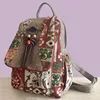 National Original Ethnic Style Printed Cotton Linen Backpack For Women Handmade Woven Leisure Tourism Retro Girl's Backpacks 3