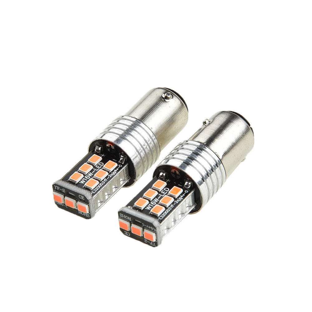 

Red Set 12V 15 LED 2835 15W Car Bulb Aluminum Canbus for BAY15D 2pcs 1157 Kit Durable Useful Stop Part Replace 2x