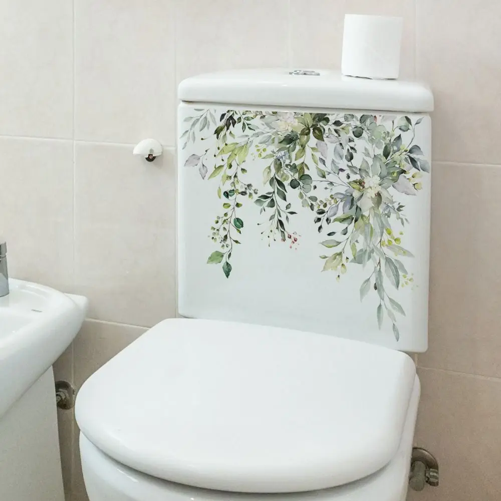 3D Background Decoration Toilet Decorative Wall DIY Home Decor Wall Decals Flower Leaf Sticker Art Mural Plant Toilet Sticker