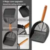 Steel Cat Litter Scoop Long Handle Pet Waste Shovel Cleaning Tool For Tofu Sand Litter Box Cats Supplies 5