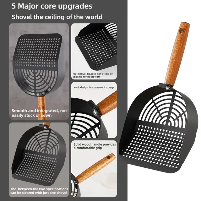 Steel Cat Litter Scoop Long Handle Pet Waste Shovel Cleaning Tool For Tofu Sand Litter Box Cats Supplies 5