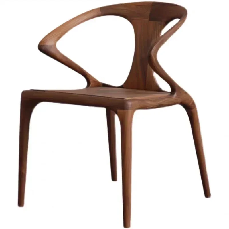 （VIP2） North American Black Walnut Balcony Restaurant Simple Chair Solid Wood Leisure Chair