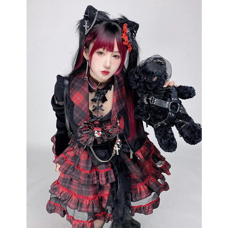 Japanese Gothic Punk Lolita Dresses Lolita Dress Lolita Suspender Dress Lolita Cosplay Costumes Suspender Dress Lolita Skirt Lolita Blouses