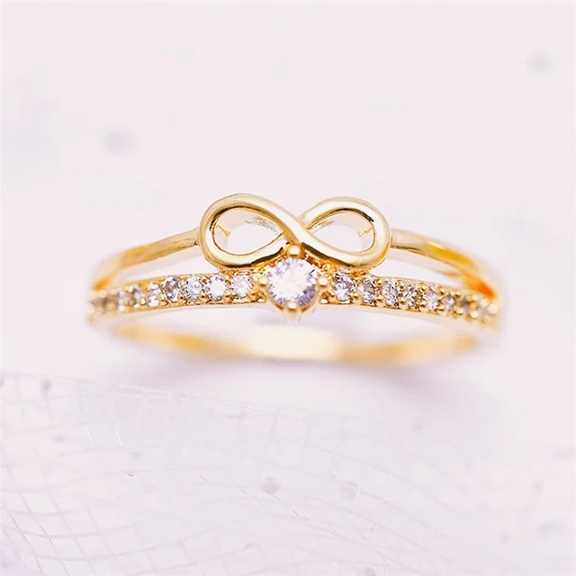 14k Yellow Gold Solid Infinity Ring