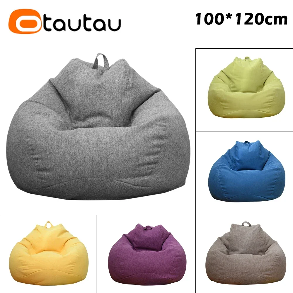 Bean Bag Chair Cover Cotton Linen Bean Bag Cover Without Filler