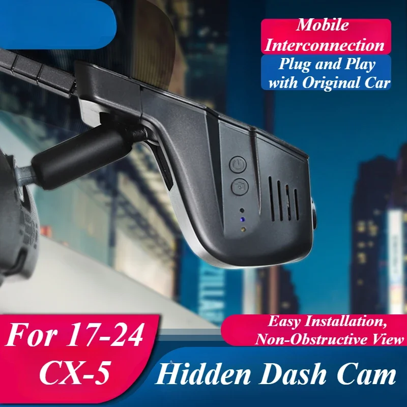 thumbnail image 1 of Cámara de tablero oculta para Mazda CX-5 2017-2024 con conectividad WiFi, DVR HD 1080P para automóvil, cámara de tablero con una sola cámara, grabadora de video, 1 of 4