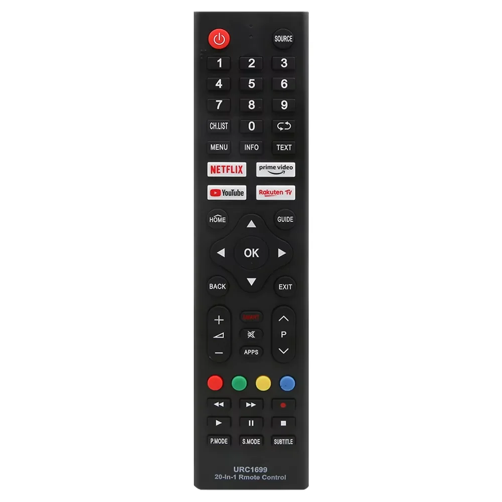 Controle Remoto Universal URC-1699 para Samsung, Sony, Philips, Sharp, Panasonic, Toshiba, Hisense, Skyworth, Sanyo, Grundig