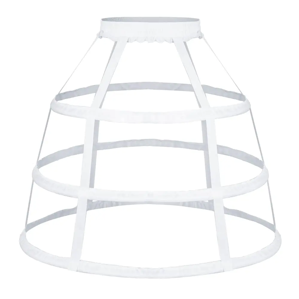 

3 Hoop Cage Hoop Skirt Petticoat Crinoline Underskirt Pannier Skirt for Gown Prom Dress Cosplay
