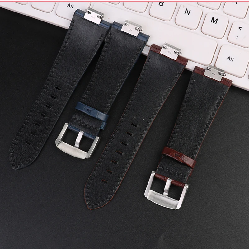 Convex End Leather Watchband for Tissot 1853 PRX series Strap Belt T137.407 T137.410 Men's Bracelet Wrist Strap Bracelet 26x12mm