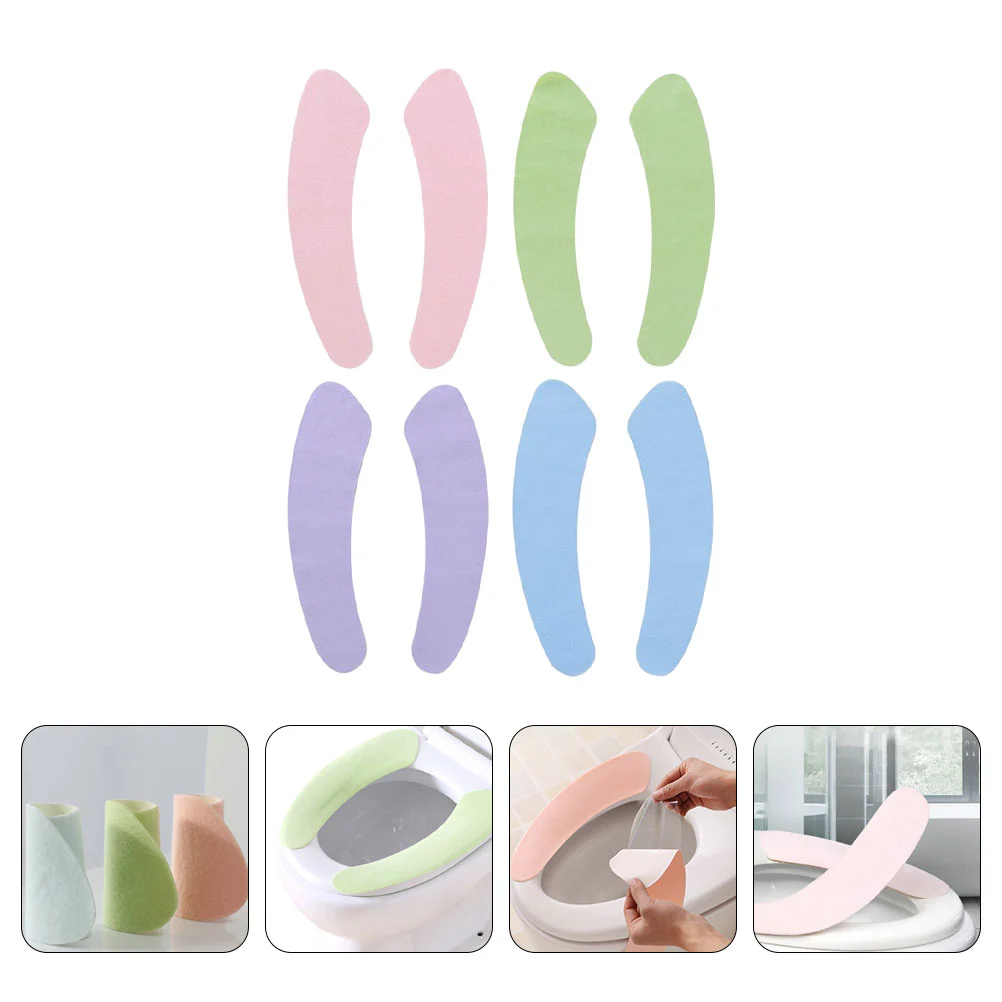 

4 Pairs Toilet Seat Cover Cushion Mat Covers Disposable Velour Warm Heating Fuzzy