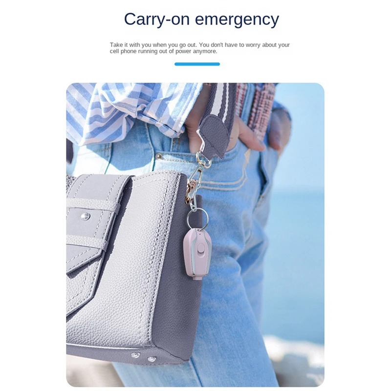 1200Mah Portable Mini Power Bank Keychain Powerbank Mobile Phone Spare External Battery For Smartphone,Type-C Durable