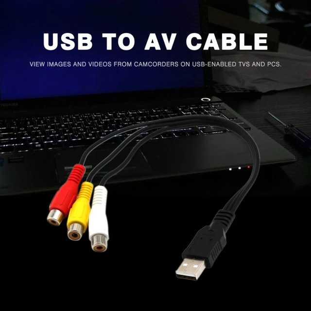 Adaptateur USB mâle vers 3 RCA femelle, convertisseur audio vidéo, câble AV  A/V, câble USB vers RCA pour TV HDMI, fil de télévision, 1.5m - AliExpress