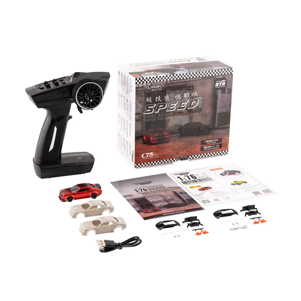 In Magazzino Turbo Racing C75 Scala 1:76 Mini Rc Car Full Proporzionale Rtr 2.4Ghz Telecomando Ricarica Di Tipo C