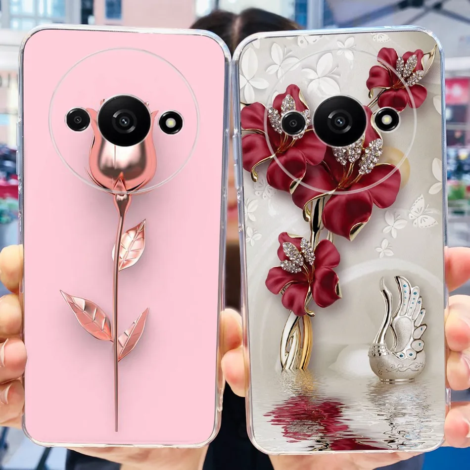 Elegant Printing Soft Silicone Clear TPU Slim Phone Case