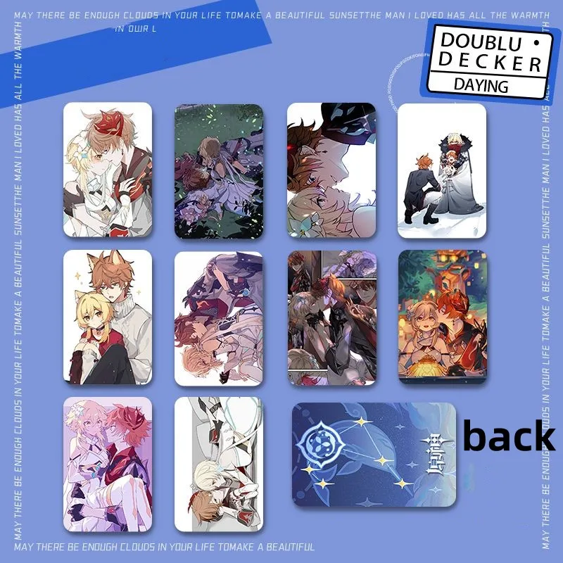 

Tartaglia Lumine Anime Cards Genshin Impact Card Made Paper Print Creative Souvenir Card Photocard Fans Collection Postcard Gift