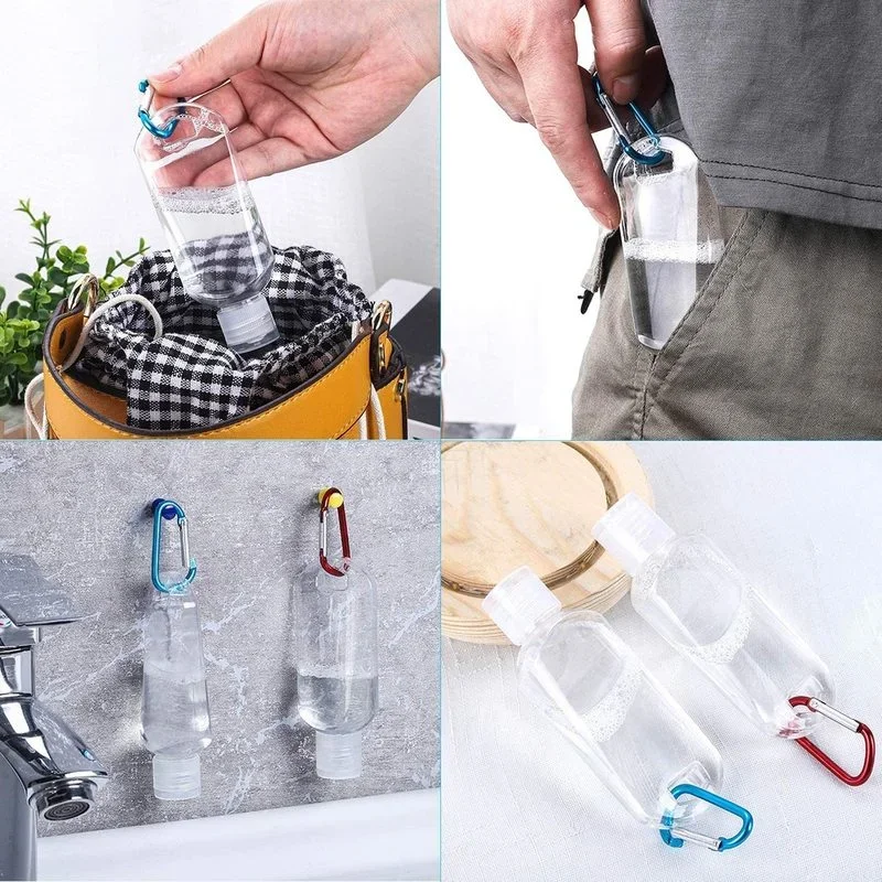 Refillable Bottles 2PCS with Hook Alcohol Disinfectant Hand Sanitizer Empty Soap Dispenser Outdoor Portable Container Bottle refillable bottle refillable plastic bottles