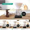 Digital Rechargeable Coffee Scale with Timer 3kg Max 0.1g Precision LED Screen USB Espresso Kitchen Scale for Brewing 5