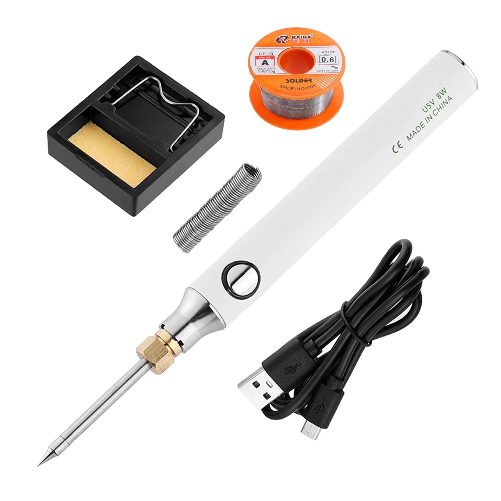 soldering iron station Vastar 8W USB Soldering Iron Set Adjustable Temperature Ceramic Core Heating Portable Home Welding Solder Repair Tools best soldering iron Welding Equipment