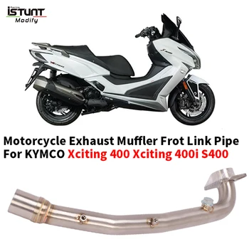 Motorcycle Exhaust stainless steel Front Link Pipe Escape Moto Muffler Modify For KYMCO Xciting 400 Xciting 400i S400 Xciting400