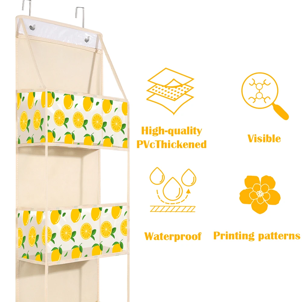 Storage Bag on Door Storage Bag, Multi-functional Fabric Hanging Bag Plush Toy Makeup Storage Suitable for Bedroom Dormitory 4