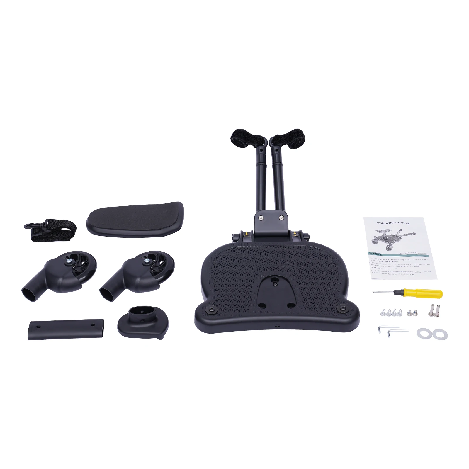 Universal Stroller Board 2-in-1 with Removable Seat Adjustable Standing/Sitting Ride-On 55lbs Capacity for Toddler Age 3-7