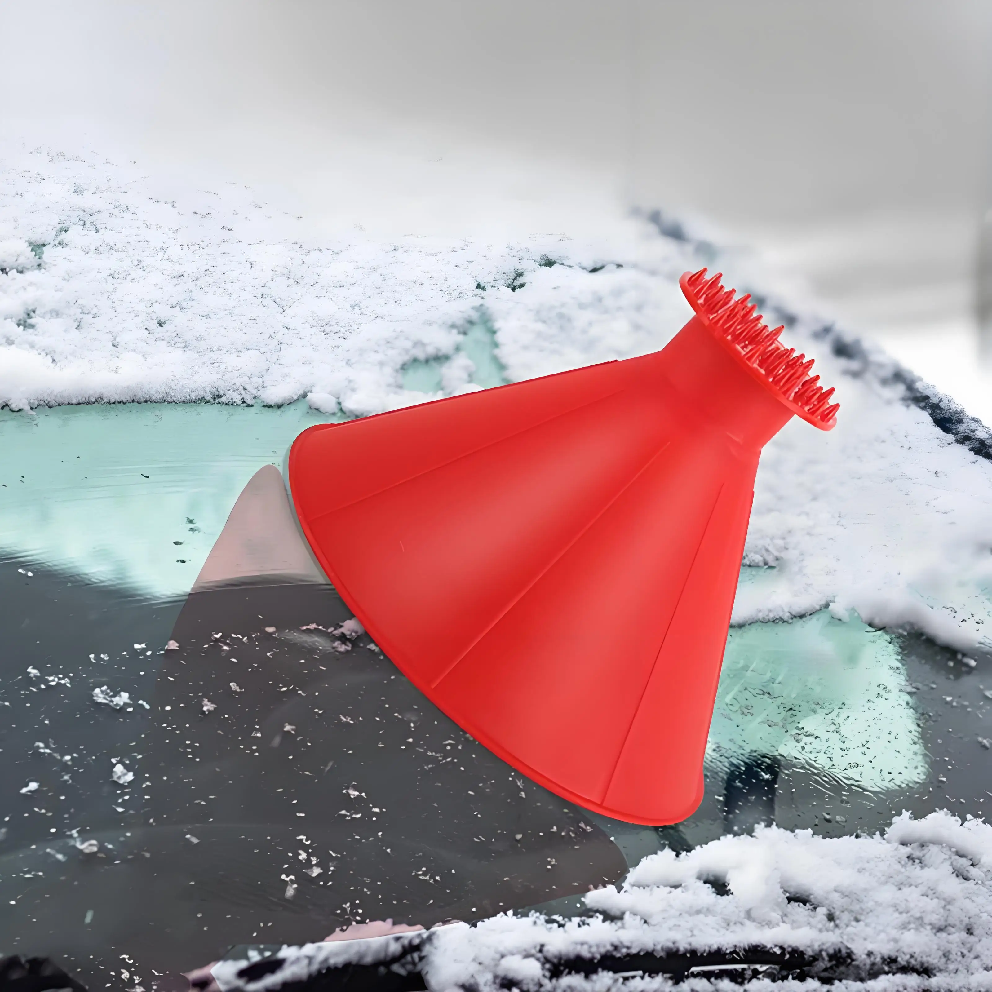 Car Winter Ice Scrapers Snow Removal Tool Funnel Defrost Scrape Cleaning for Car Windshield Glasses Windows Exterior Accessories