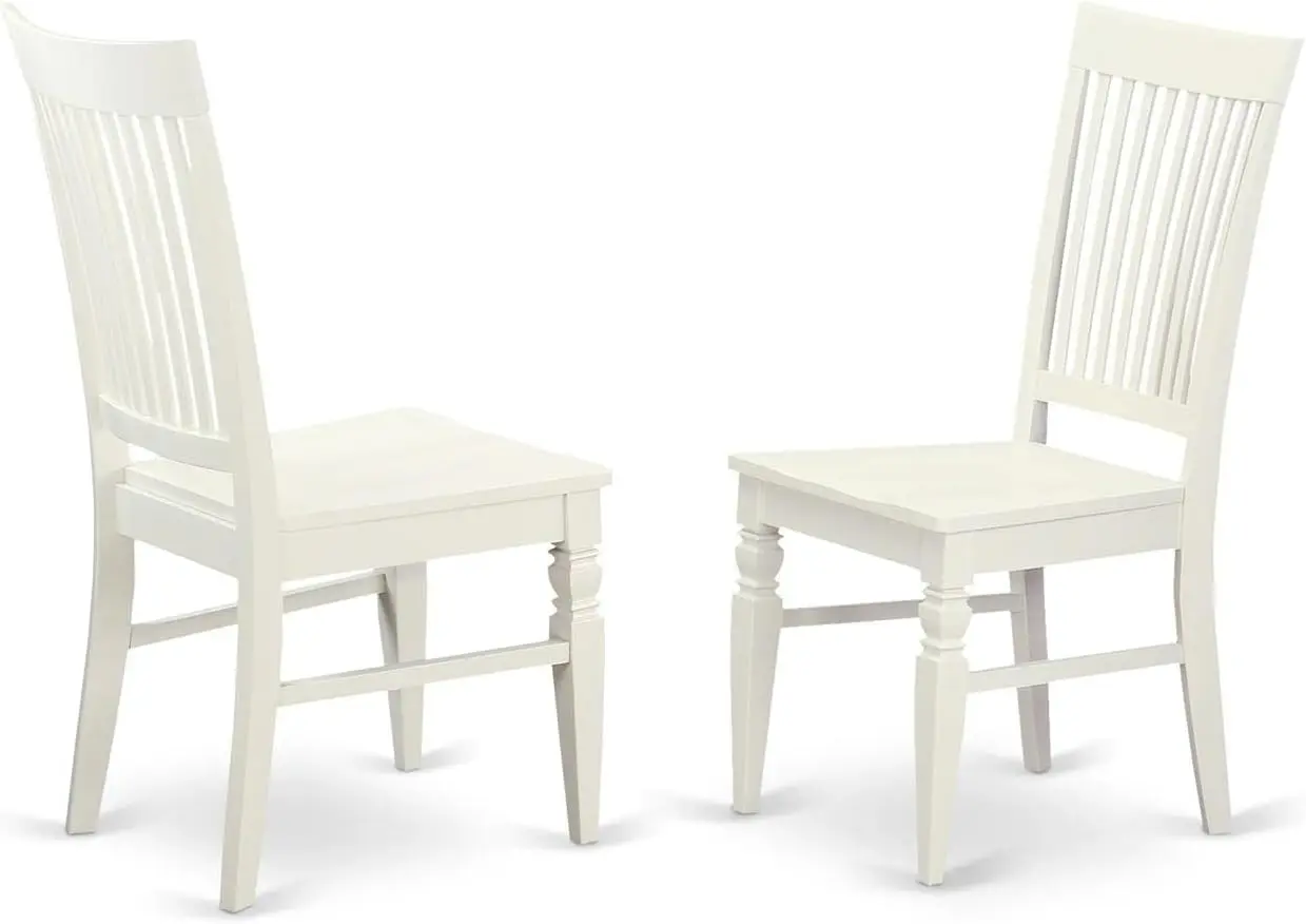 new-DLWE3-WHI-W 3 Piece Dinette Set for Small Spaces Contains a Round Dining Table with Dropleaf