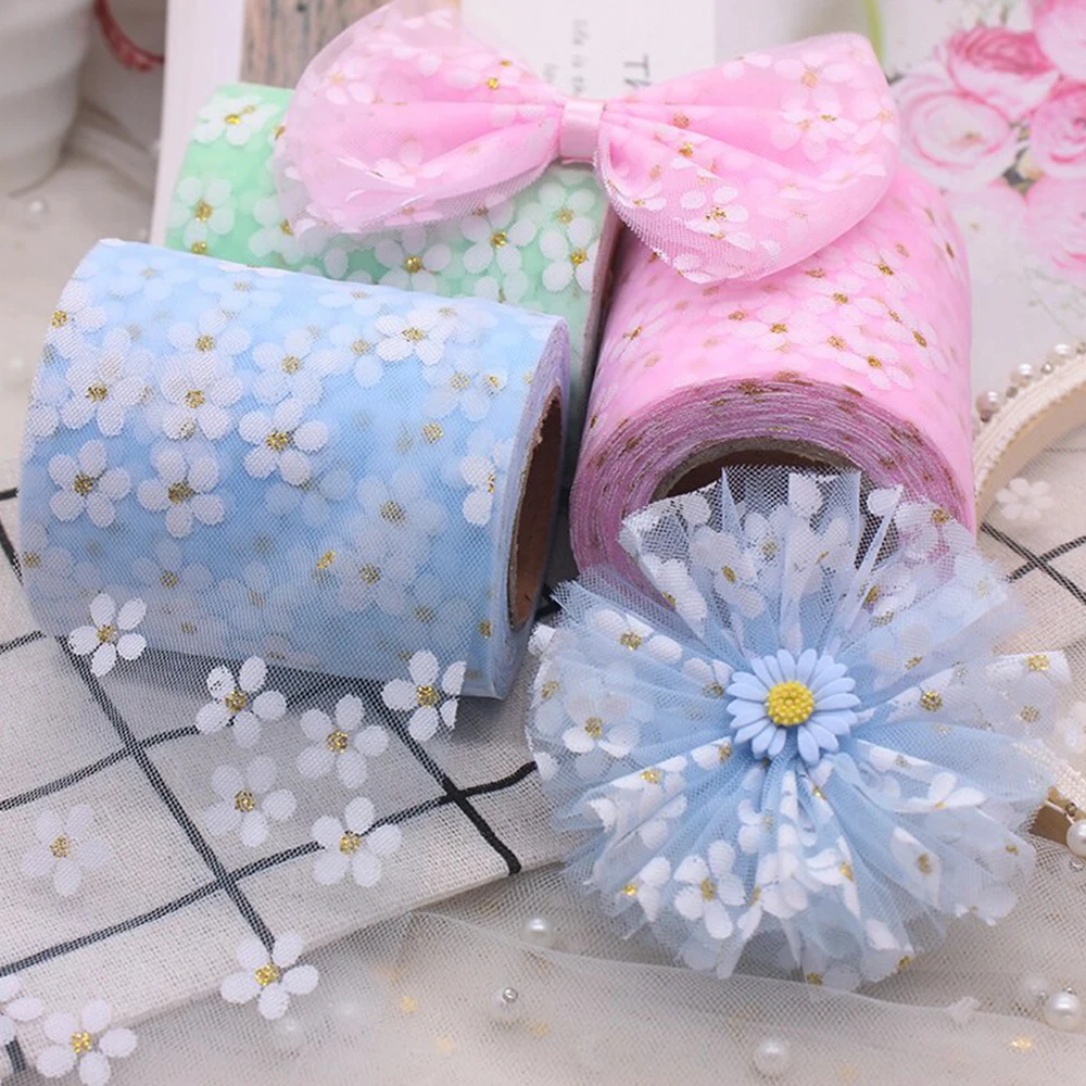 25yards Floret Tulle Daisy Ribbon Roll DIY Handmade Craft Hair Ornament...