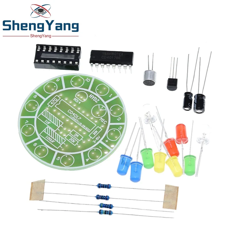 Voice-Activated LED Rotating Water Light Kit - DIY Electronic Sound Control