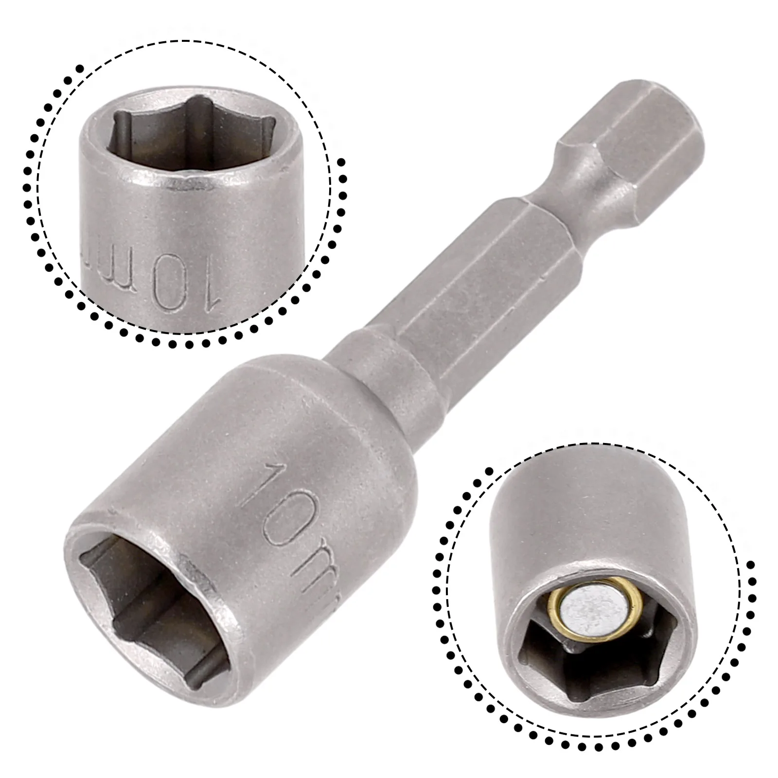 Perceuse électrique à percussion, 6mm-13mm Tournevis à écrou magnétique, Perceuse hexagonale de 1/4 pouces, Analyste de douilles à percussion