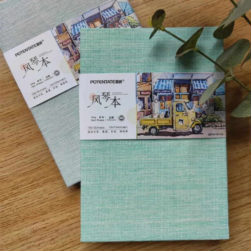 POTENTATE 100% Cotton Square Watercolor Book 300g Organ Book Watercolor Journal Drawing Book Hand Notebook Sketch Pad Book 4