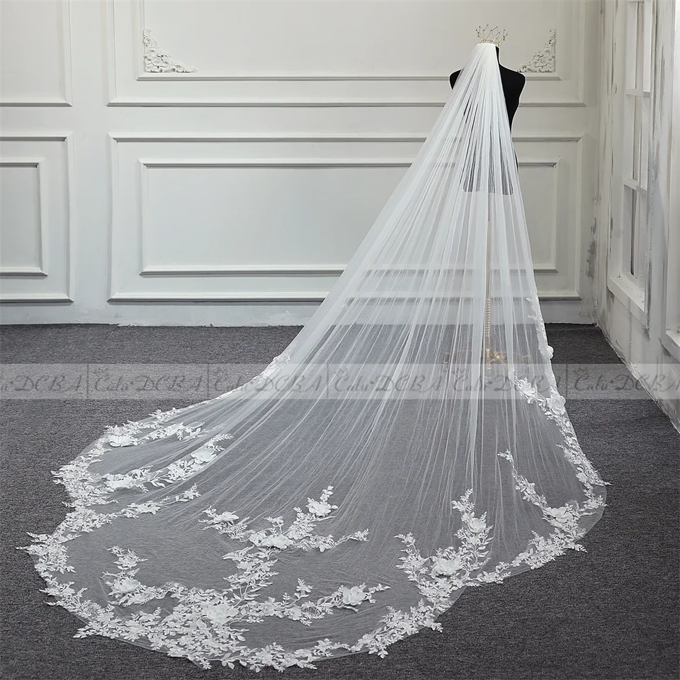 Velo da sposa con perline di Tulle morbido a uno strato da 230CM con pettine veli da cappella accessori da sposa per il matrimonio  320