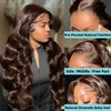 30 36 Inch 250 Density Chocolate Brown Body Wave 13x6 HD Lace Front Human Hair Wigs Brazilian Colored 13x4 Frontal Wig For Women 5