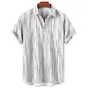 Summer Fashion Irregular Striped Printed Tops Men's Short Sleeve Shirts Casual Business Shirts Daily Street Tops Oversized S-5XL 3