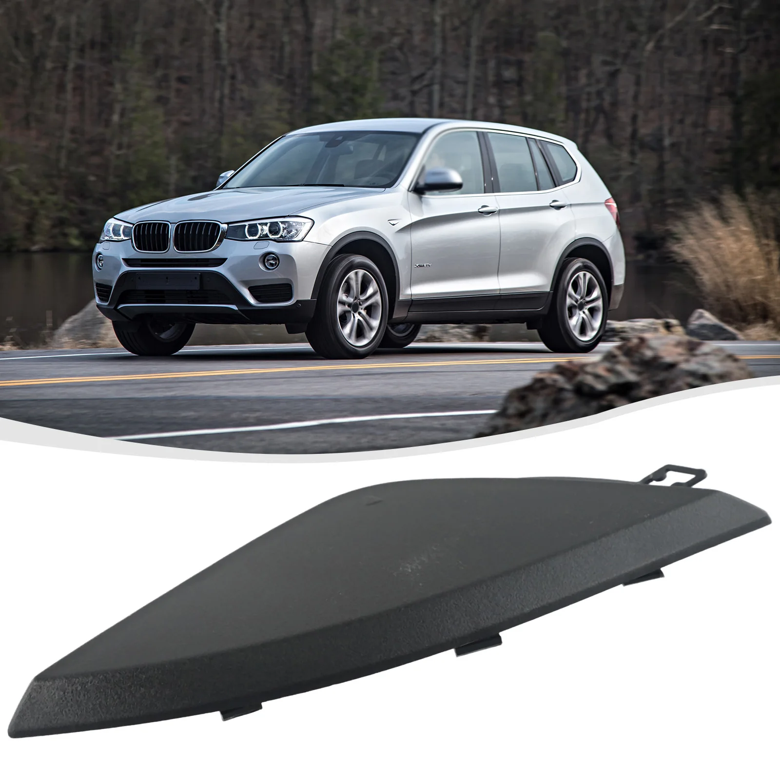 For BMW Tow Eye Cap Tow Hook Cover Outdoor Garden 51117338474 ABS Plastic Accessories Front Bumper Primed Black