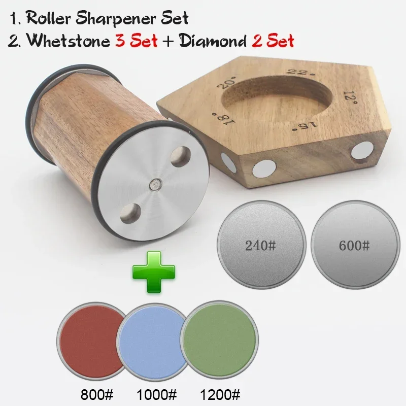 2023 HOT Sell Magnetic Rolling Knife Sharpener Tumbler 15 18 20 21 22  Degree Pentagon Wood DIY Fixed Angle Sharpening Stone - AliExpress