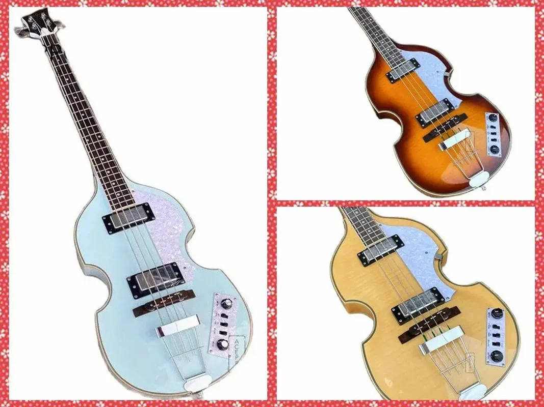 

Обновленная 4-струнная электрическая бас-гитара Hofner, хромированная фурнитура для скрипки, подходит для начинающих и профессионалов