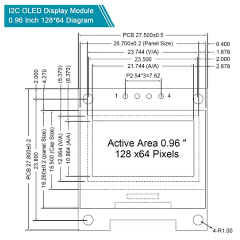 0.96 inch oled IIC Serial White OLED Display Module 128X64 For Arduino