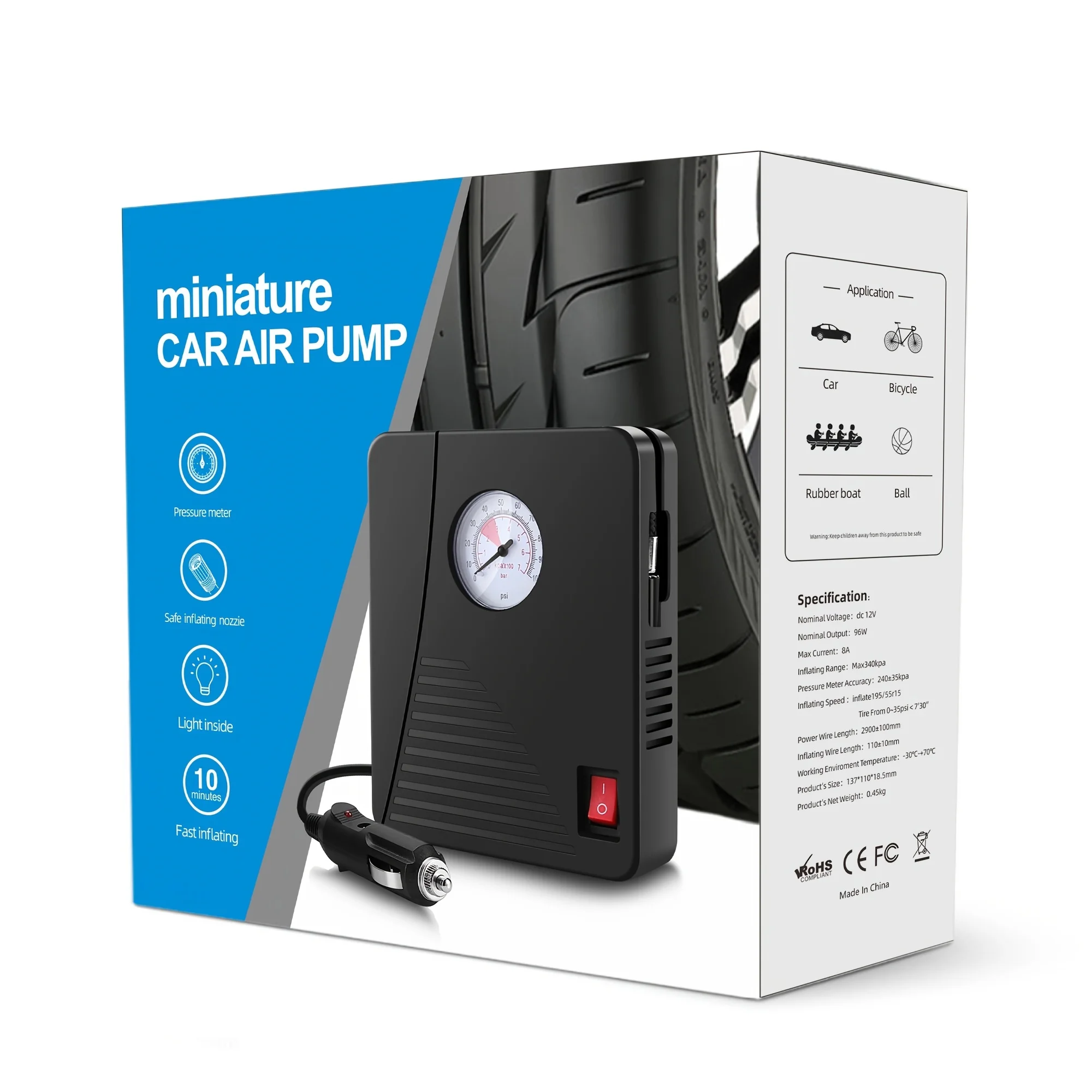 �޴�� ���� ����� Ÿ�̾� ��â��, �ڵ��� Ÿ�̾�� ���� ����, 12V DC, 100PSI, LED ���� ����