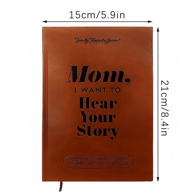 Mom, I Want To Hear Your Story Leather Hardcover Ribbon Bookmark Mom Tell Me Your Life Story Journal Meaningful Memory Journal 6