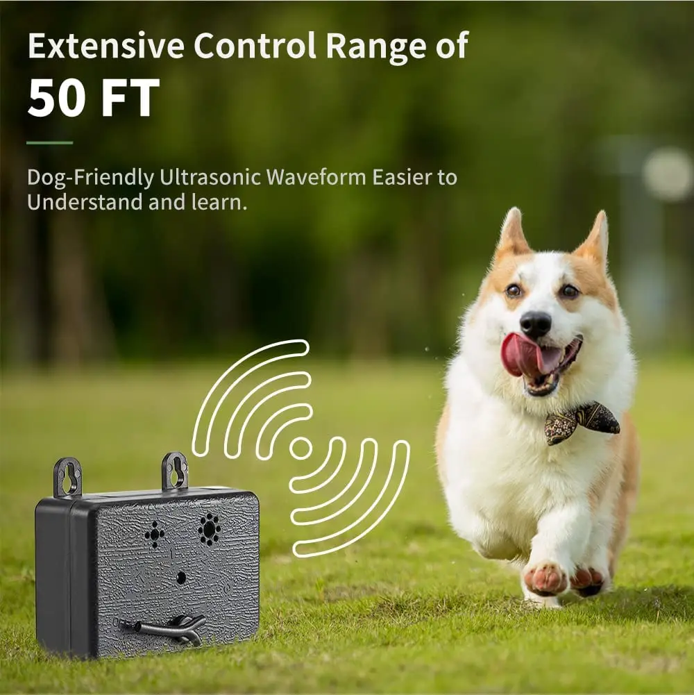Ultrasonic Bark Control Device Mini 50ft Sonic Repellent Silent